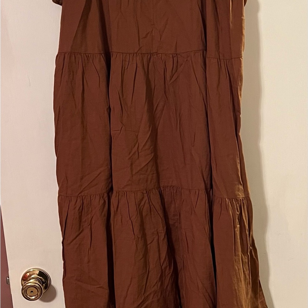 NWT X-Large Old Navy Crocheted Flutter Sleeve Tie-Back Tiered Midi Dress - Picture 3 of 8